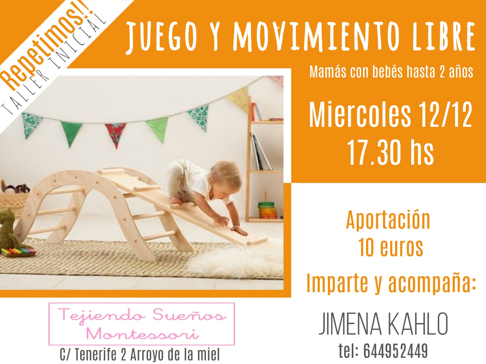 Segundo taller inicial Juego y Movimiento Libre - Mamás con bebés - Organiza La Ludoteca El Escondite